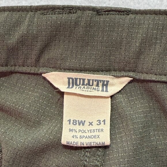 Duluth Trading Women's Stretch Zip Mid Rise Pockets Green Hiking Pants Size 18W - Picture 5 of 9